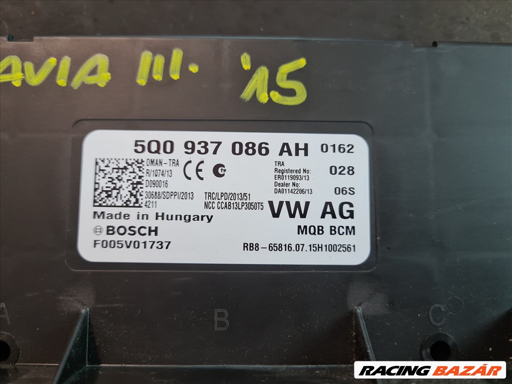 Skoda Octavia III BCM  5q0937086ah 2. kép