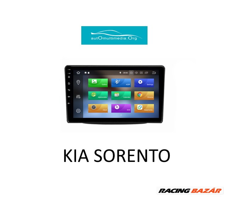 KIA Sorento Android 10 Multimédia GPS Rádió Navigáció Tolatókamerával! 4. kép