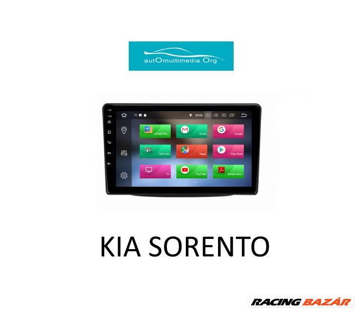 KIA Sorento Android 10 Multimédia GPS Rádió Navigáció Tolatókamerával! 5. kép