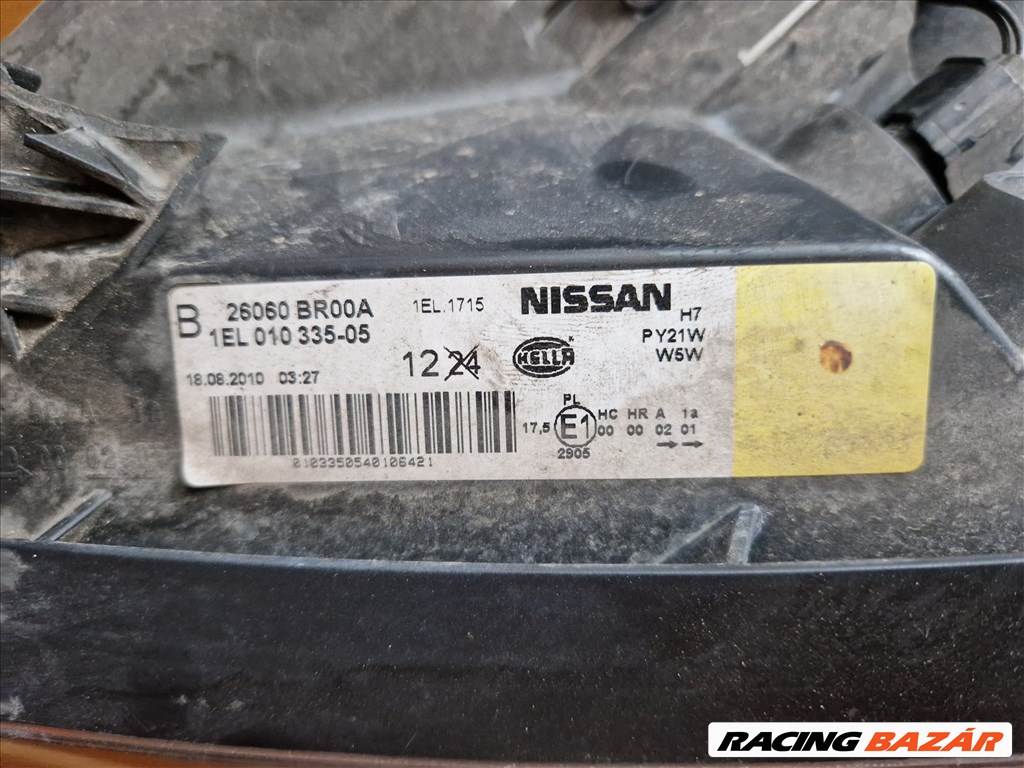 Nissan Qashqai (J10) / Bal Első Fényszóró 26060br00a 1el01033505 3. kép