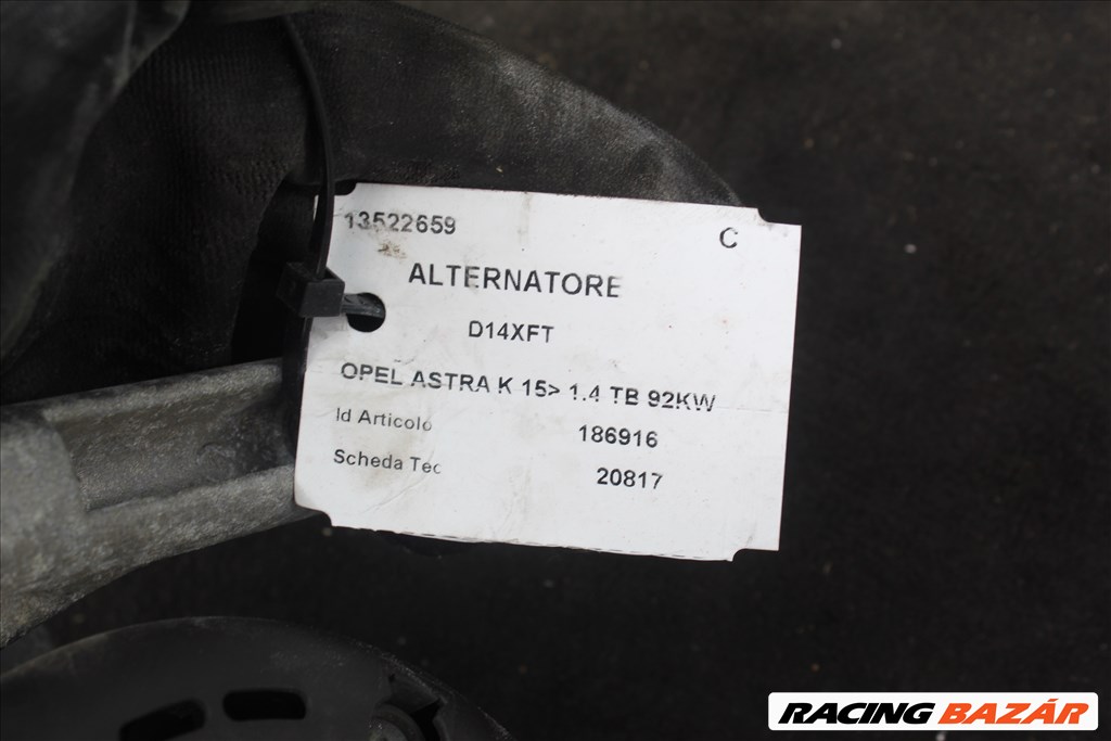 Opel Astra K 2015 1.4TB Generátor 13522659 (188) 2. kép