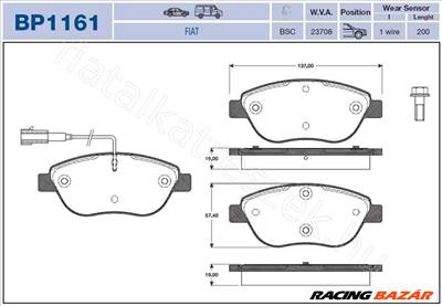 ELSŐ FÉKBETÉT STILO 1.8 16V FIAT DOBLO III - MAGNETI MARELLI BPQ1161