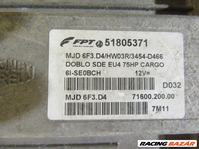 Fiat Doblo II. 1,3 16v Diesel motorvezérlő 51805371 2. kép