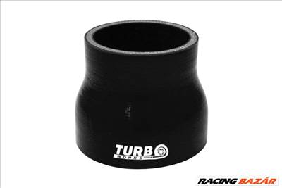 Szilikon Cső Egyenes Szűkítő TurboWorks 76-114mm, Fekete