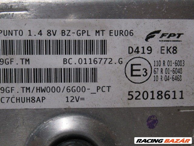 Fiat Punto 1,4 8v benzin Euro 6 motorvezérlő 52018611 5. kép
