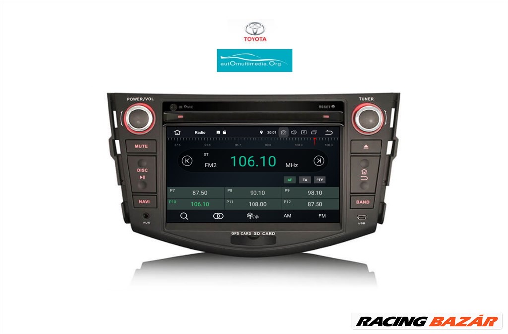Toyota Rav4 Android 10 Multimédia GPS Navigáció Rádió Tolatókamerával 4. kép