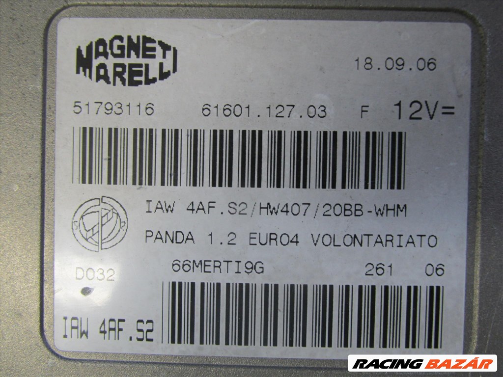 Fiat Panda 2003-2012 1,2 8v  benzin motorvezérlő 51793116 3. kép