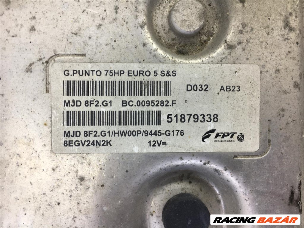 Fiat Grande Punt/EVO 1.3 MJet EU5 75 le motorvezérlő szett!<br />ECU+body computer+gyújtáskapcsoló+1 db kulcs 51879338 2. kép