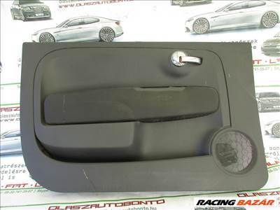 Kárpit13061 Fiat 500 fekete színű, bőr, bal oldali ajtókárpit