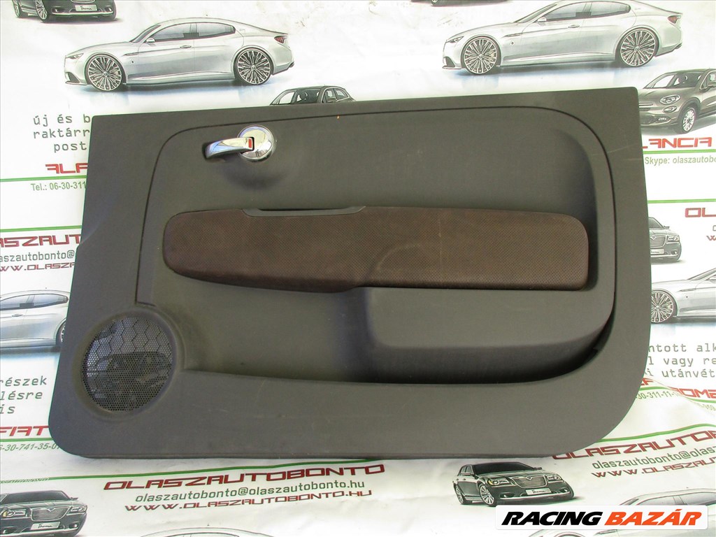 Kárpit13057 Fiat 500 barna színű, bőr, jobb oldali ajtókárpit 1. kép