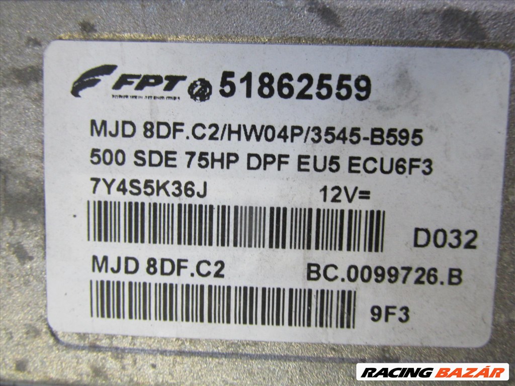 Fiat 500 1,3 Jtd motorvezérlő 51862559 3. kép