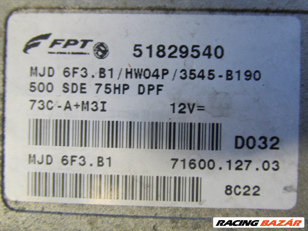 Fiat 500  1,3 16v Mjet motorvezérlő 51829540 3. kép