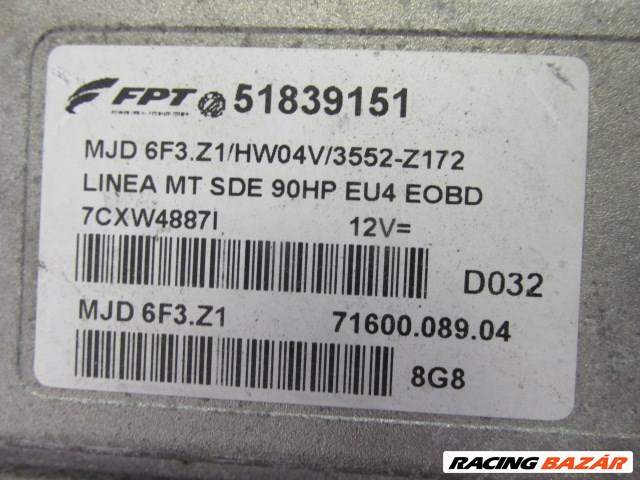 Fiat Linea 1,3 16v Mjet motorvezérlő 51839151 2. kép