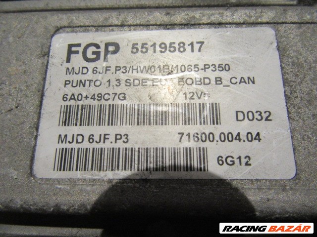 71950 Fiat Punto III 1,3 16v Diesel motorvezérlő szett 55195817 2. kép