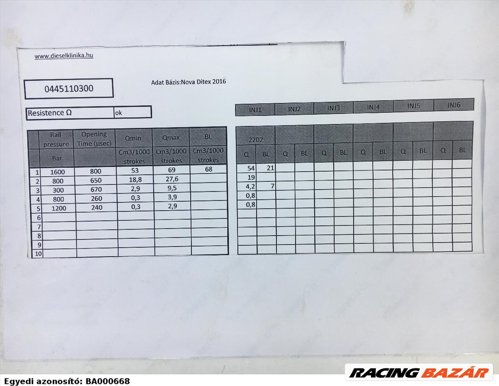 Alfa-Fiat-Lancia 1.6 befecskendező szelep, bevizsgált 55221023 4. kép