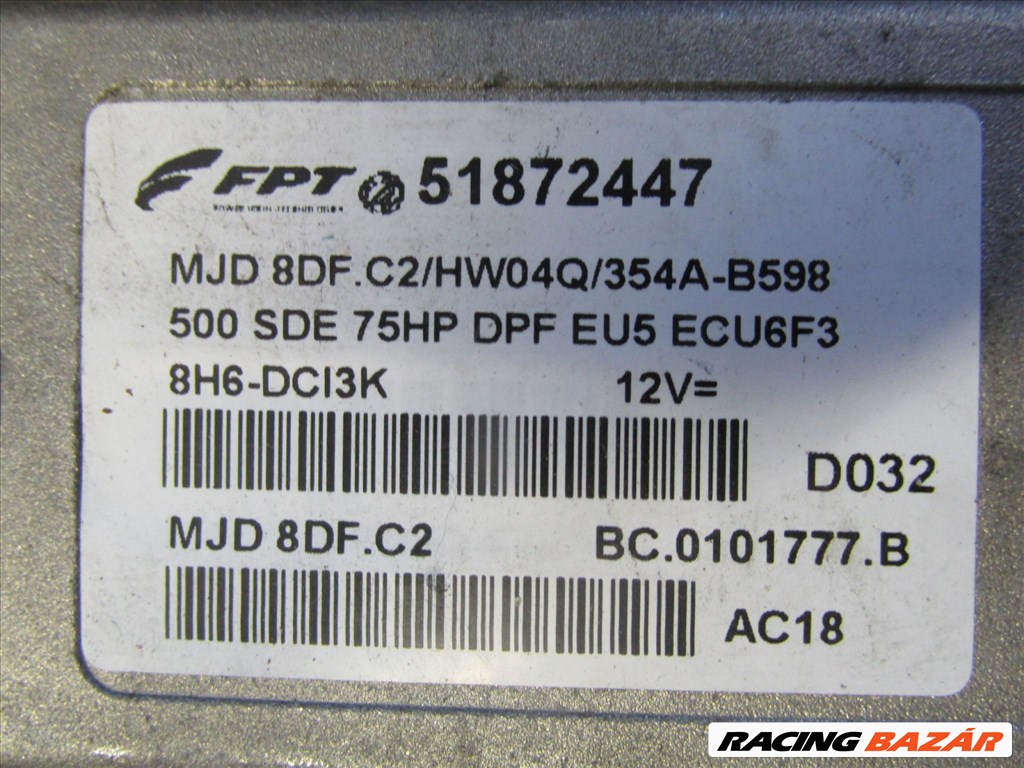 72151 Fiat 500 1,3 Jtd motorvezérlő 51872447 3. kép