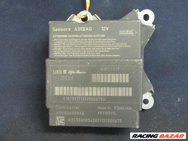 Fiat Bravo 2010-2014 légzsák indító elektronika 51877617 1. kép