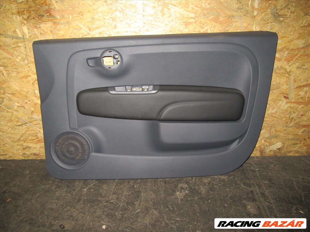 Kárpit18495 Fiat 500 fekete színű, bőr, jobb első ajtókárpit 2. kép