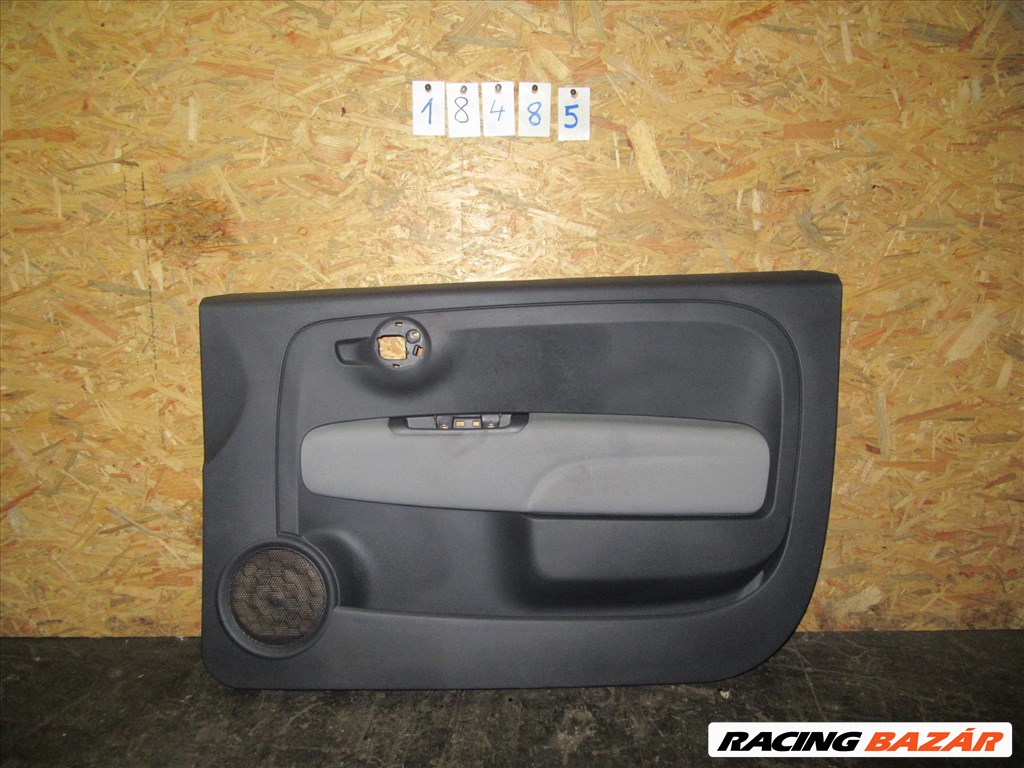 Kárpit18485 Fiat 500 fekete- szürke színű, szövet, jobb első ajtókárpit 1. kép