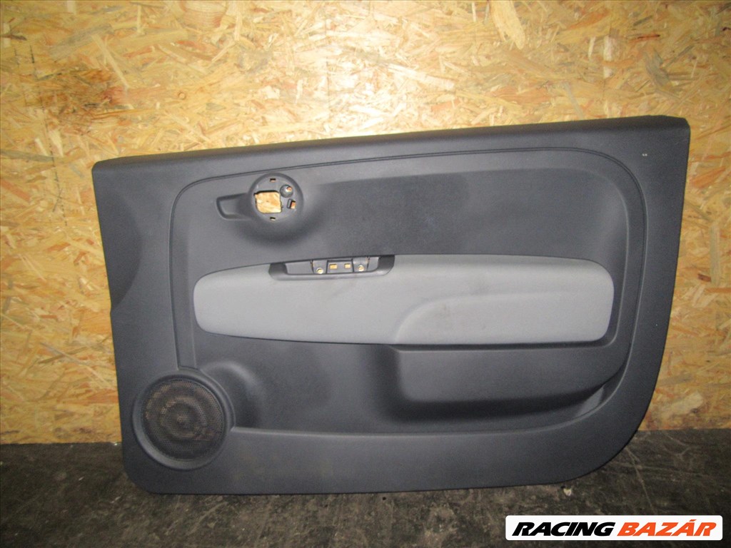 Kárpit18485 Fiat 500 fekete- szürke színű, szövet, jobb első ajtókárpit 2. kép