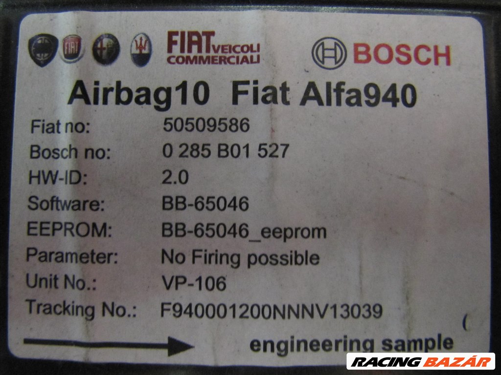 Alfa Romeo Giulietta 50509586 számú légzsák indító elektronika 2. kép