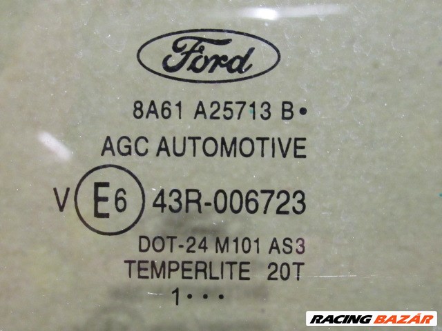 Ford Fiesta 5 ajtós 2008-2013 sötétzöld bal hátsó lejáró üveg  3. kép