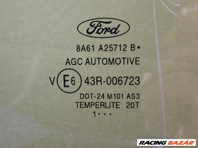 Ford Fiesta 5 ajtós 2008-2013 jobb hátsó sötétzöld lejáró üveg   3. kép