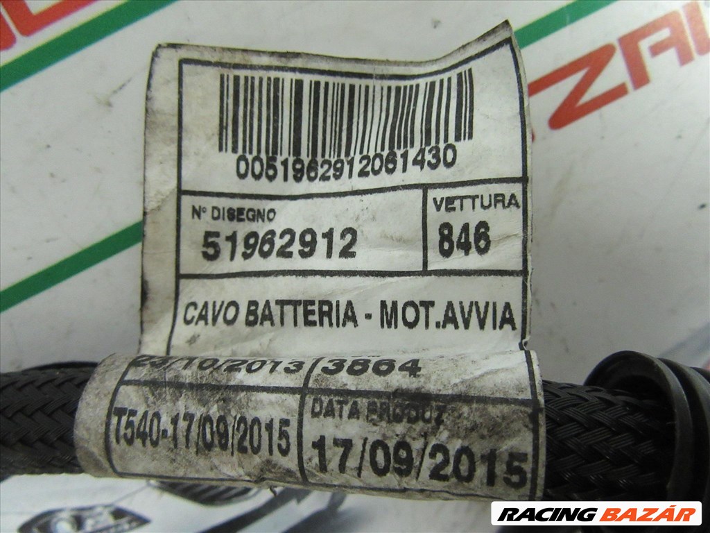 Lancia Ypsilon III. 51962912 számú pozitív akku kábel 5. kép