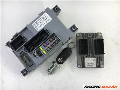 Fiat F500 2007-2012 1.2 benzin EU5, start/stop motorvezérlő szett!<br />ECU+body computer+gyújtáskapcsoló+1 db bicskakulcs 51880187