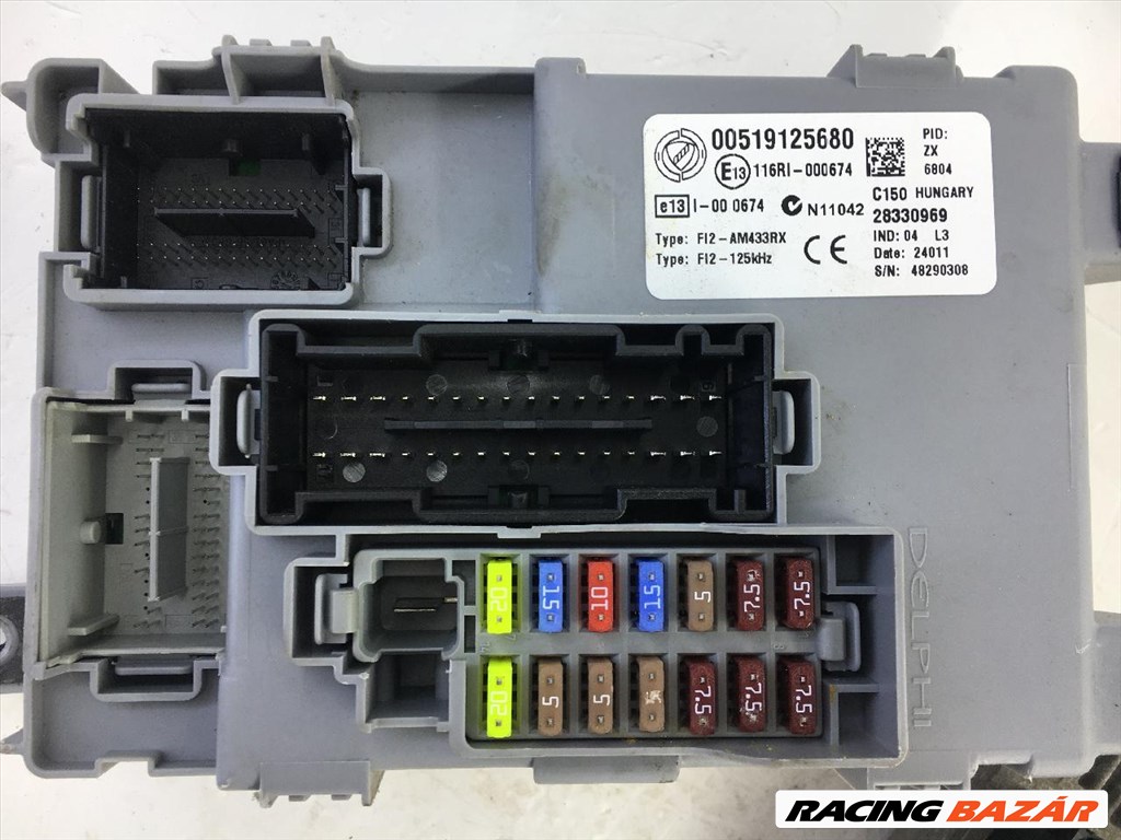 Fiat F500 2007-2012 1.2 benzin EU5, start/stop motorvezérlő szett!<br />ECU+body computer+gyújtáskapcsoló+1 db bicskakulcs 51880187 3. kép