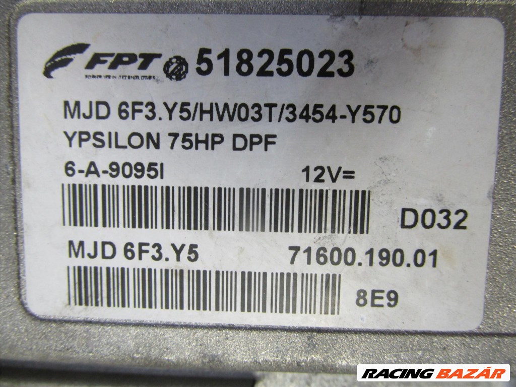 Lancia Ypsilon 2003-2011 1,3 16v Diesel motorvezérlő 51825023 3. kép