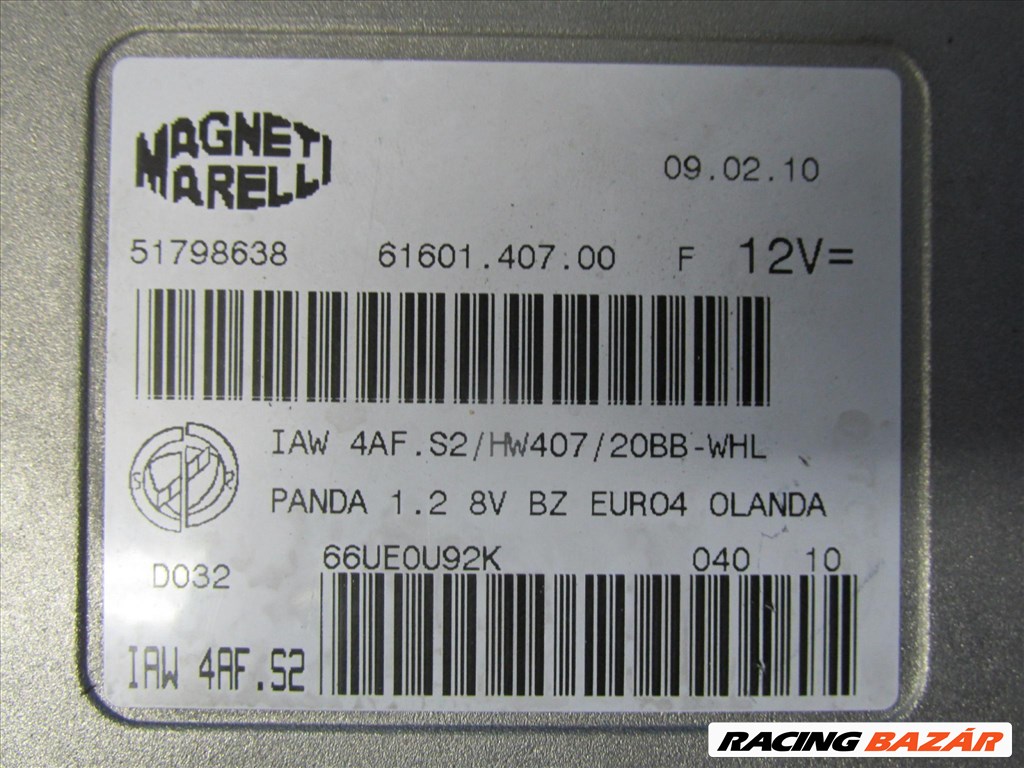 Fiat Panda II. 1,2 8v benzin motorvezérlő 51798638 3. kép