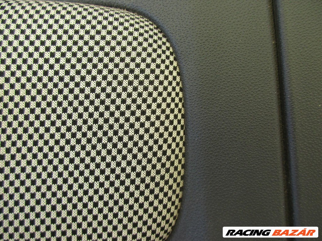 Kárpit11203 Fiat 500 fekete fehér kockás, szövet, bal első ajtókárpit 2. kép