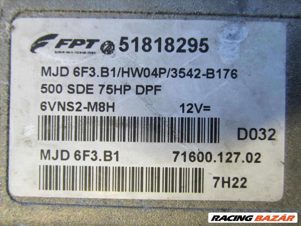 Fiat 500 1,3 Jtd motorvezérlő 51818295 3. kép