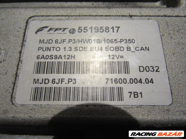 19373 Fiat Punto III. 1,3 16v Diesel motorvezérlő szett  55195817 2. kép