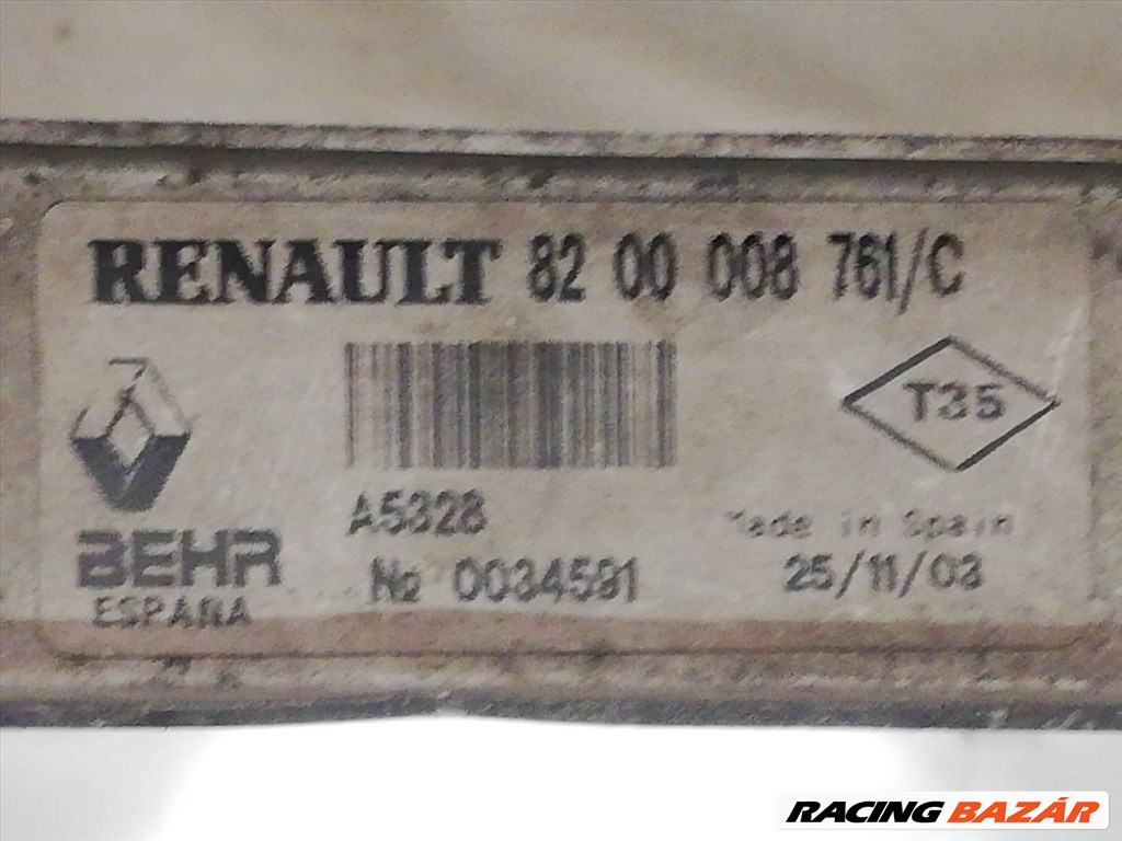  RENAULT LAGUNA II Grandtour (KG0/1_) 1.9 dCi  Intercooler #6267 8200008761c 5. kép
