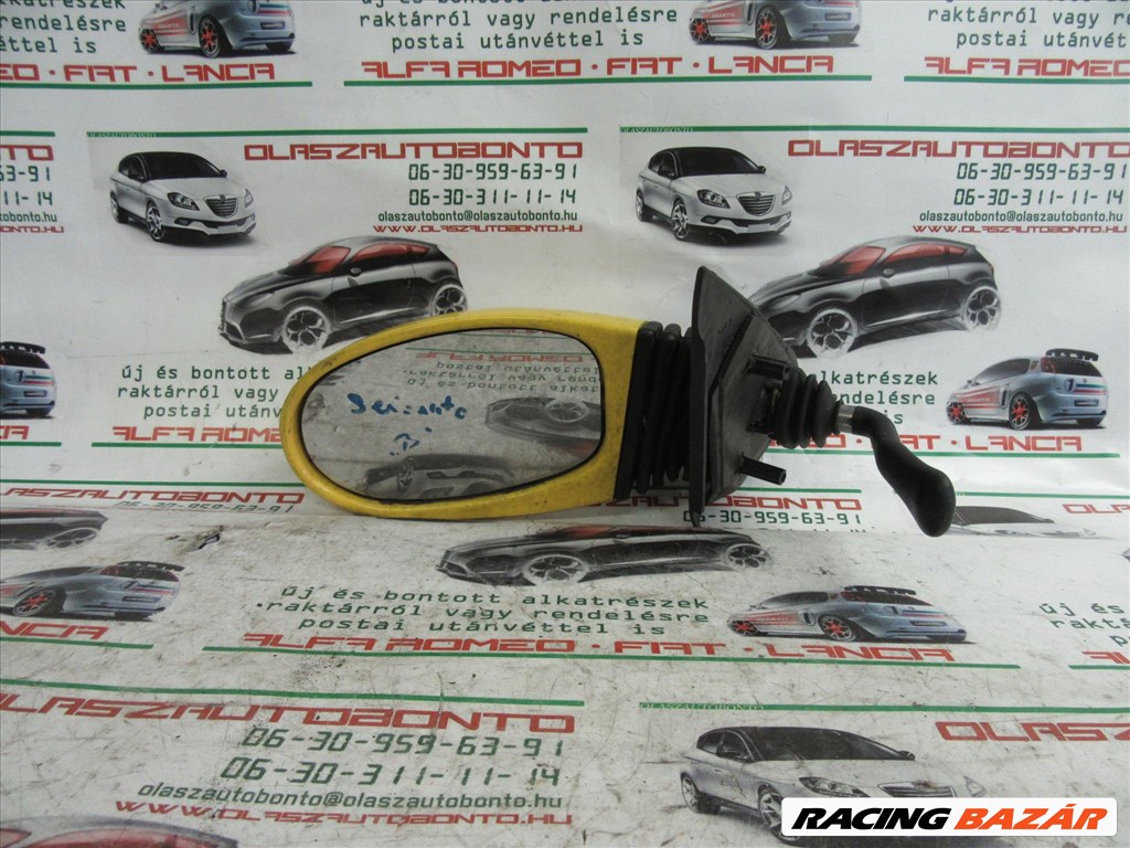 Fiat Seicento sárga színű, manual , bal oldali tükör a képen látható sérüléssel 5. kép