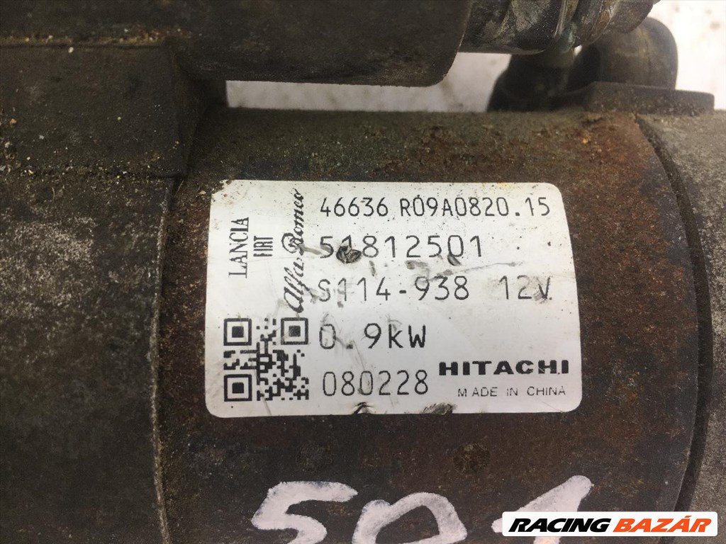 Fiat 1.2-1.4 benzines önindító 0.9 kw 51812501 3. kép