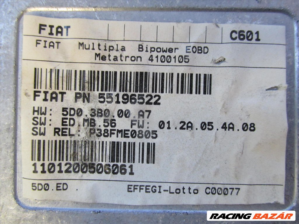 Fiat Multipla 1,6 CNG motorvezérlő 55196522 3. kép