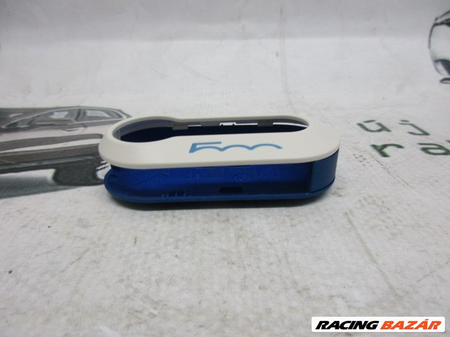Fiat 500 gyári új, kék-fehér színű kulcsház 50927693 5. kép