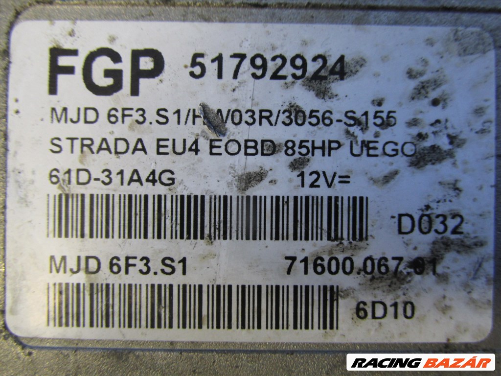 Fiat Strada 1,3 Jtd motorvezérlő 51792924 3. kép