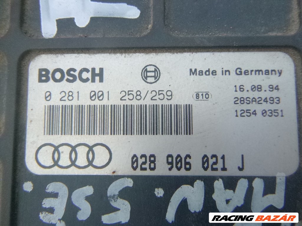 Audi A6 (C4 - 4A) 1.9 TDI , 1Z, motorvezérlő csatlakozóval, 028 906 021 J, BOSCH 0 281 001 258/259   1. kép