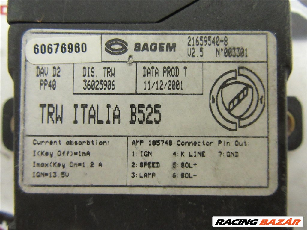 Lancia Thesis 3,2 benzin v6,  60676960 számú elektronika 3. kép