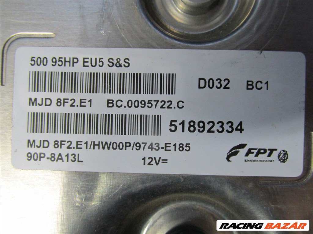 Fiat 500 1,3 16v Diesel motorvezérlő 51892334 3. kép