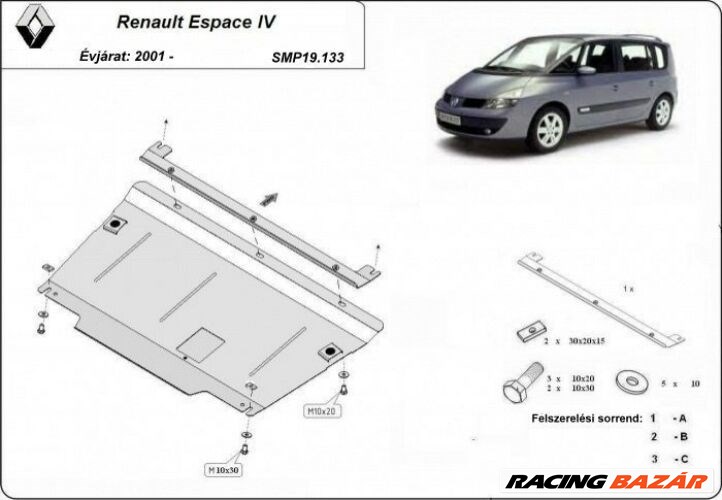 Renault Espace IV, 2001-2018 - Motorvédő lemez 1. kép