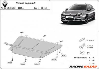 Renault Laguna III, 2007-2018 - Motorvédő lemez