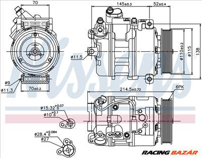 NISSENS 89214 Klímakompresszor 7SEU16C