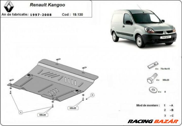 Renault Kangoo, 1997-2008 - Motorvédő lemez 1. kép