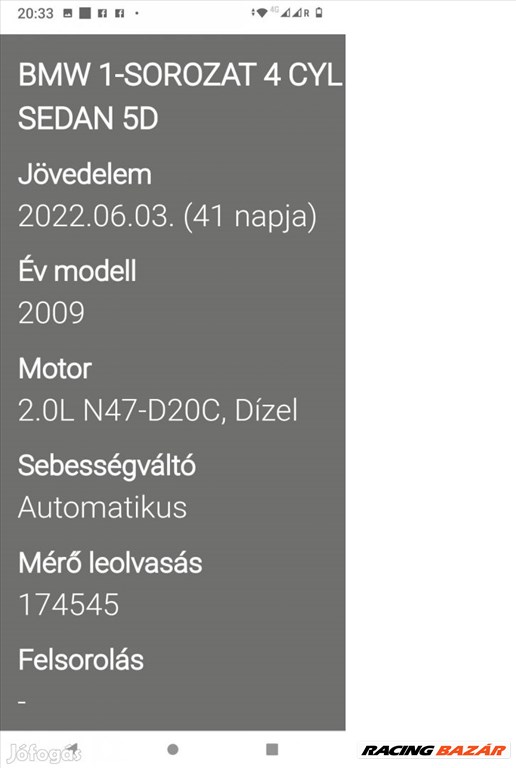 BMW 5-ös sorozat E60/E61 Bmw N47D20C motor 174545km 2. kép