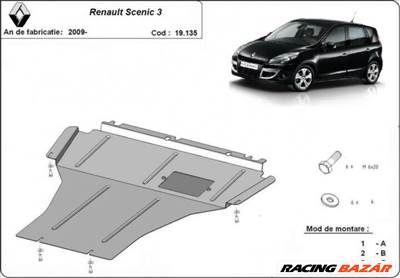 Renault Scenic III, 2009-2018 - Motorvédő lemez